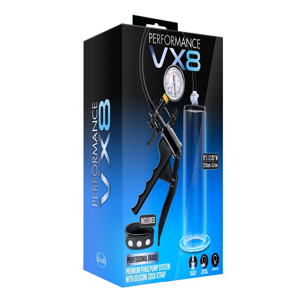 Penispumpe Blush Performance VX8 Sort